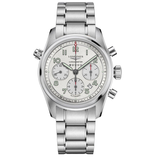 Longines Uhr Longines Spirit 42mm Silber Automatik Stahl L3.820.4.73.6