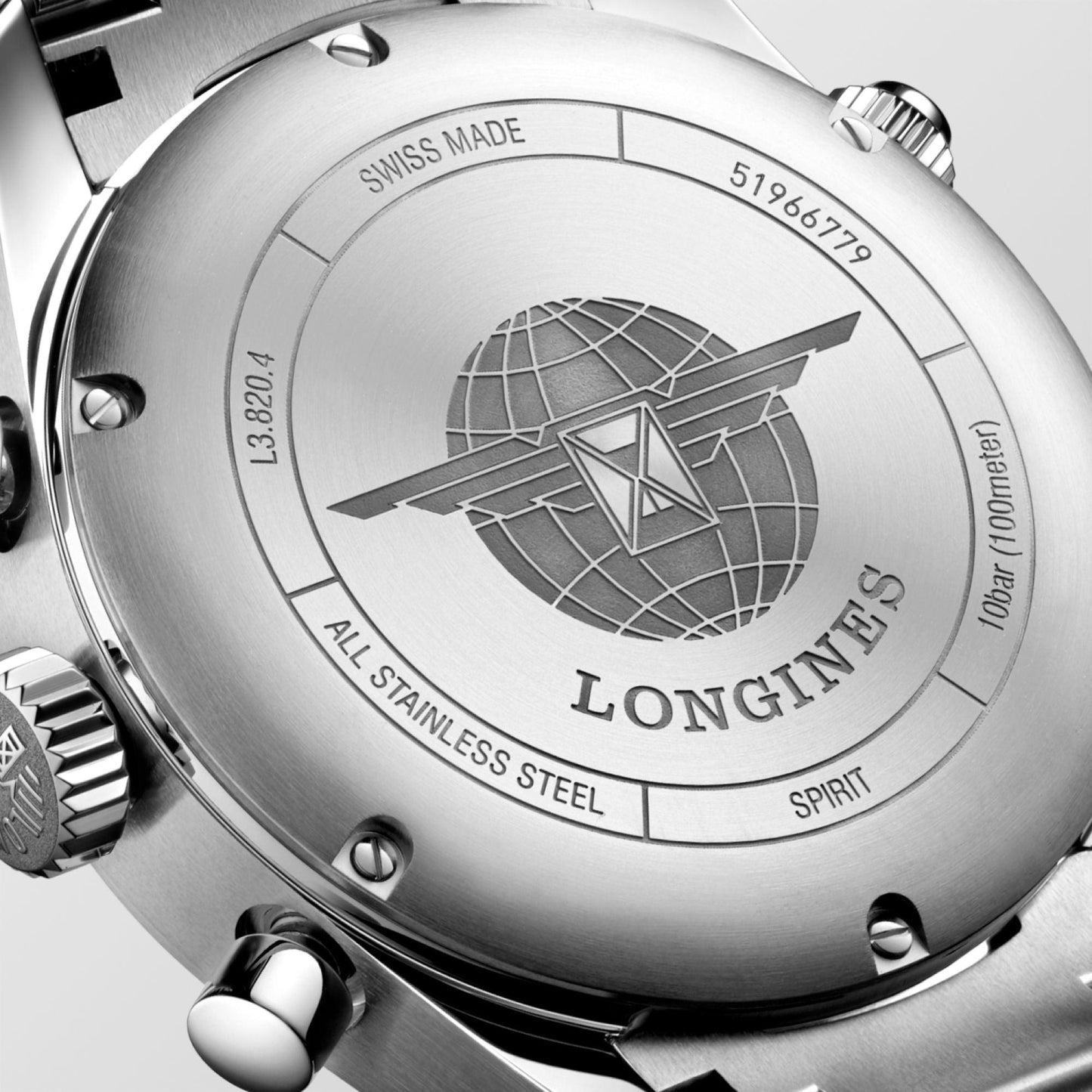 Longines Uhr Longines Spirit 42mm Silber Automatik Stahl L3.820.4.73.6