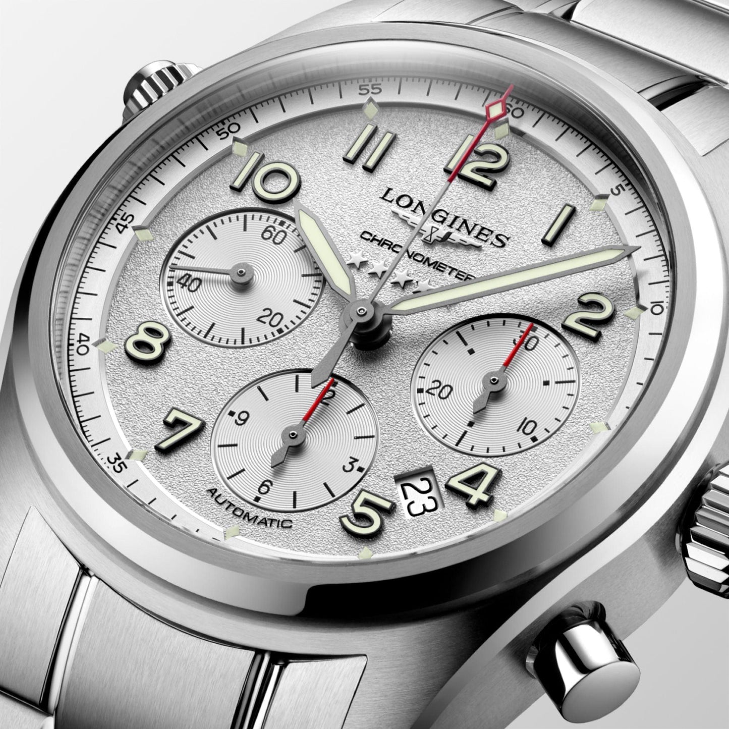 Longines Uhr Longines Spirit 42mm Silber Automatik Stahl L3.820.4.73.6