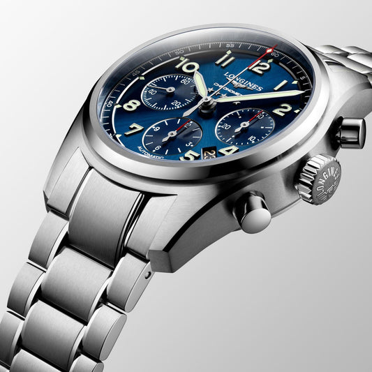 Longines Uhr Longines Spirit 42mm blau Automatik Stahl L3.820.4.93.6