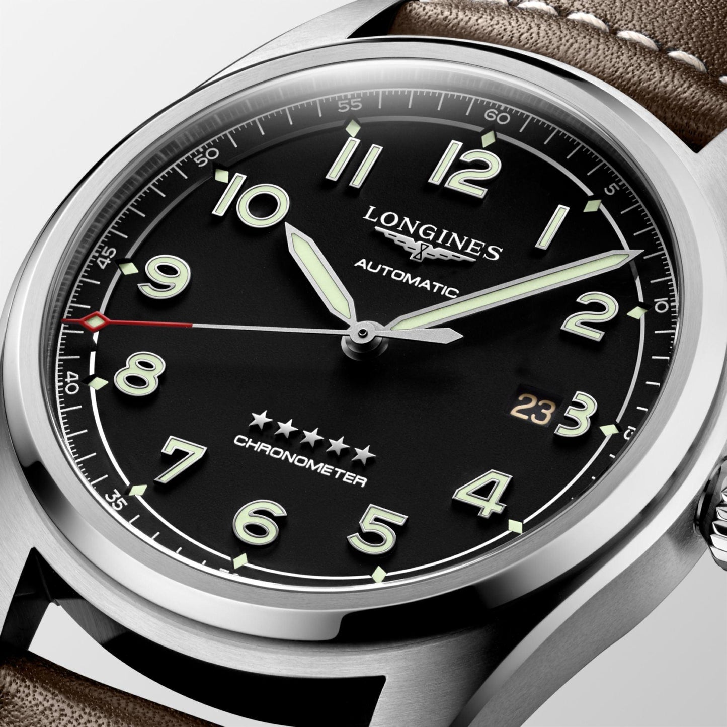 Longines orologio Longines Spirit 42mm nero automatico acciaio L3.811.4.53.0
