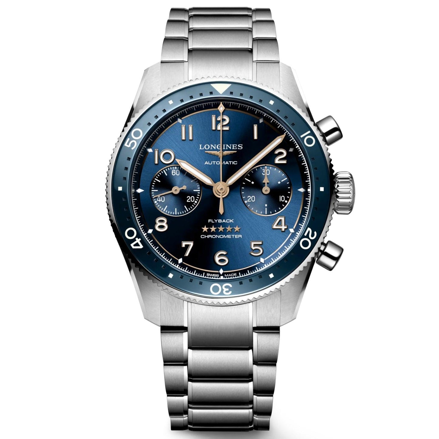Longines Uhr Longines Spirit Flyback 42mm blau Automatik Stahl L3.821.4.93.6