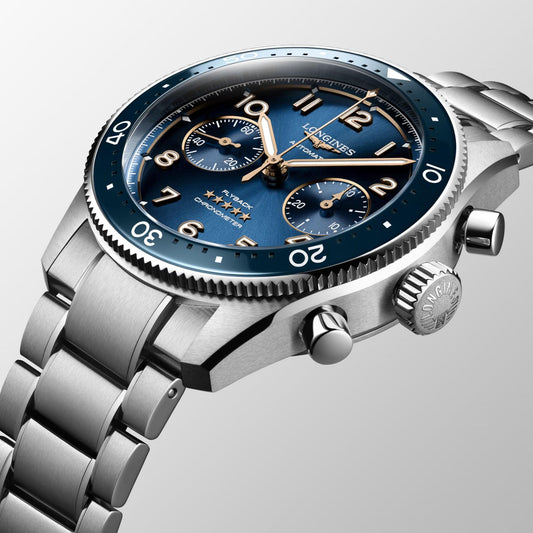 Longines Uhr Longines Spirit Flyback 42mm blau Automatik Stahl L3.821.4.93.6