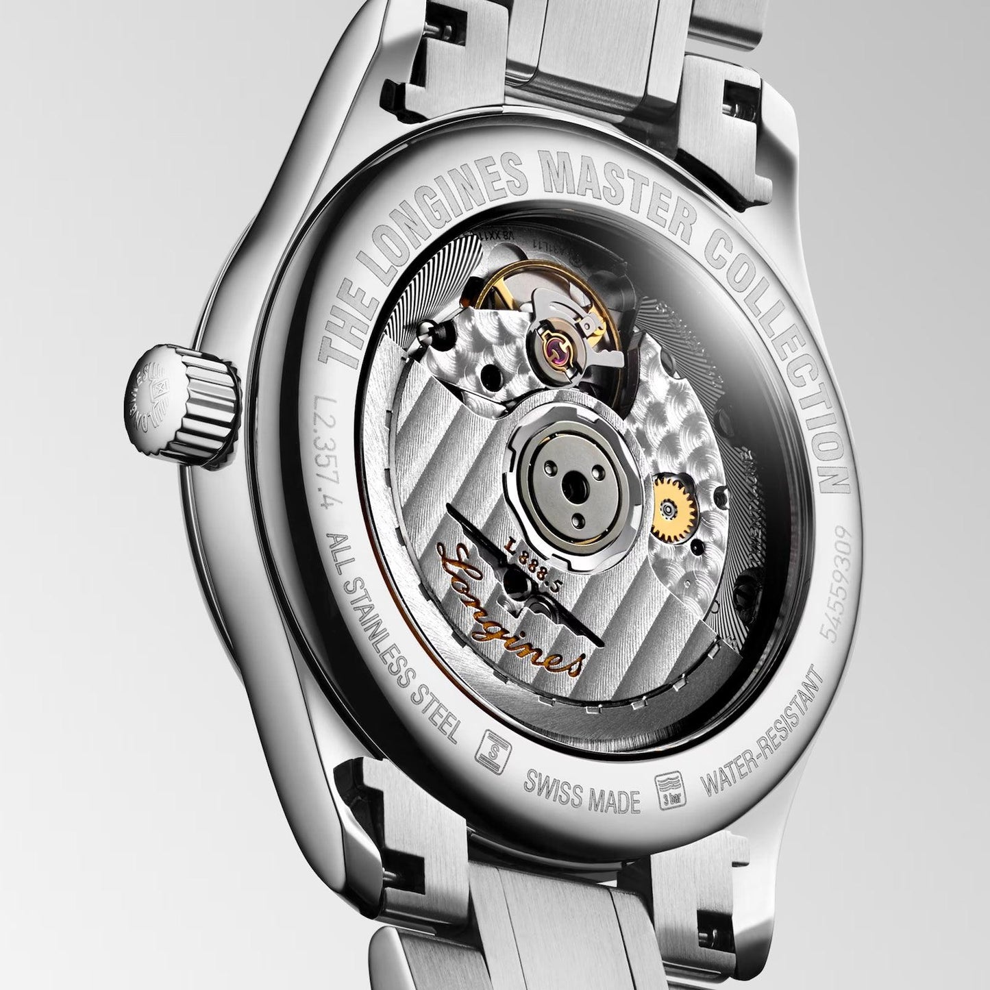 Longines Uhr Master Collection 34mm orange Diamanten Automatik Stahl L2.357.4.08.6
