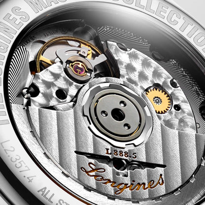 Longines Uhr Master Collection 34mm orange Diamanten Automatik Stahl L2.357.4.08.6