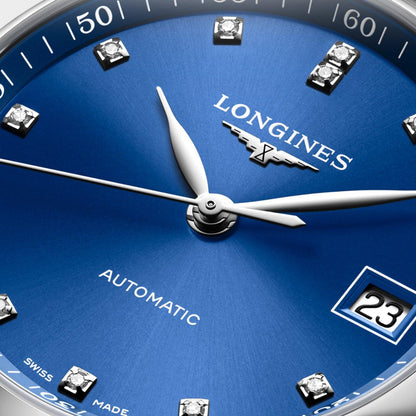 Longines Master Collection 34mm blau Diamanten Automatik Stahl L2.357.4.98.6