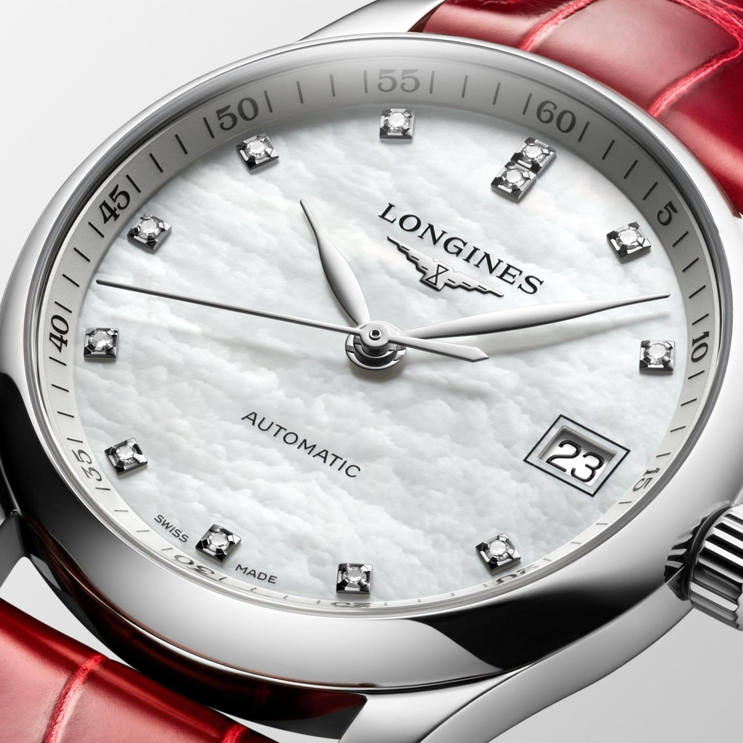 Longines Uhr Master Collection 34mm Perlmutt Diamanten automatisch Stahl L2.357.4.87.2