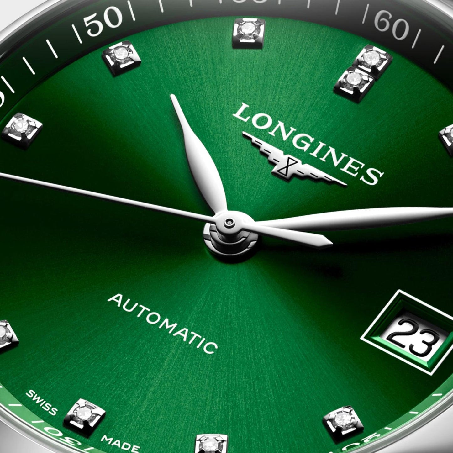 Longines Uhr Master Collection 34mm grün Diamanten Automatik Stahl L2.357.4.99.6