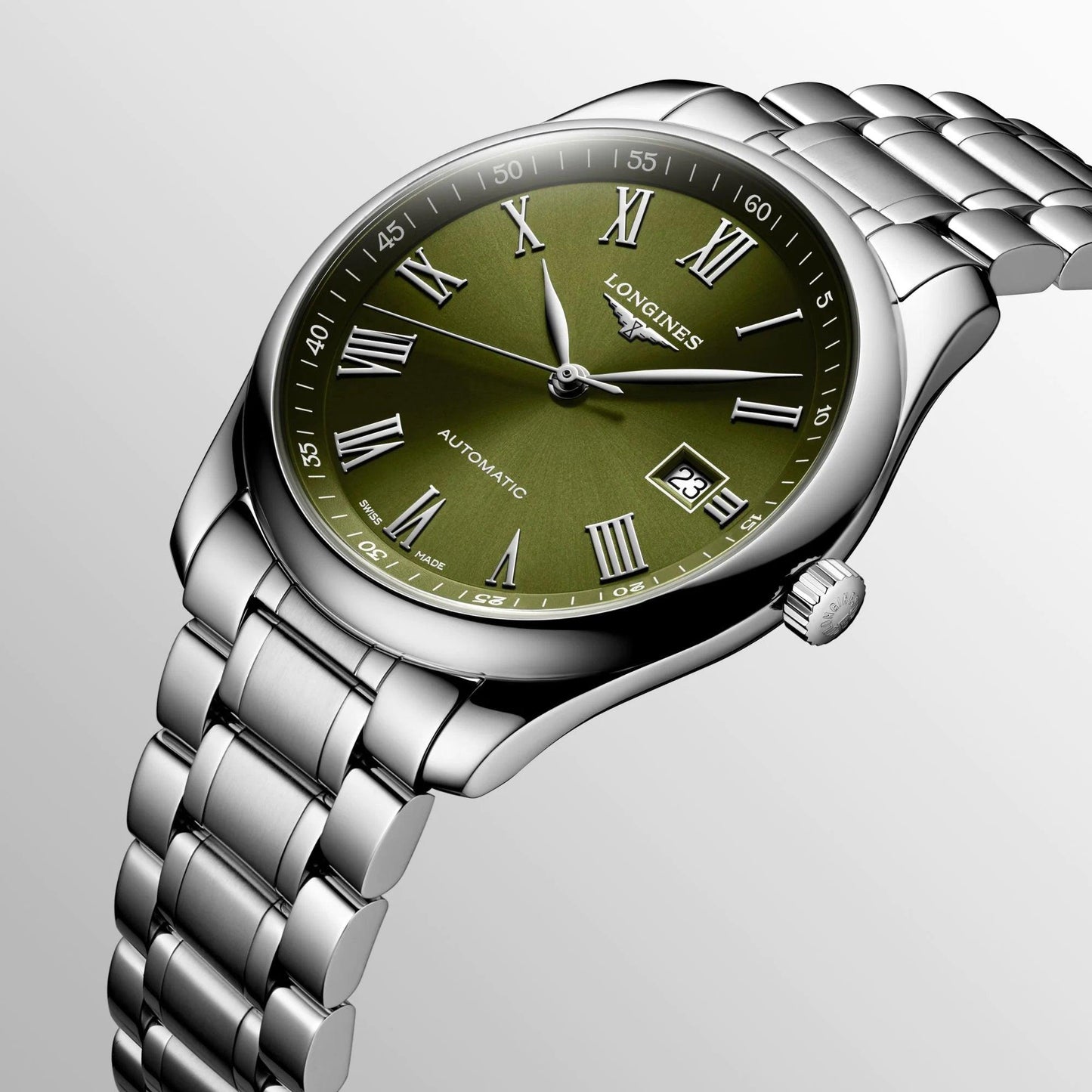 Longines Uhr Master Collection 40mm grün Automatik Stahl L2.793.4.09.6