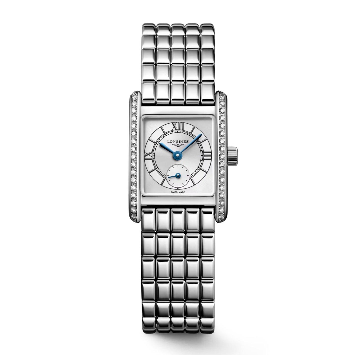 Longines Uhr Mini Dolcevita 21,5x29mm Silber Diamanten Quarz Stahl L5.200.0.75.6