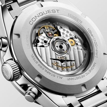 Longines Uhr New Conquest 42mm silber Automatik Stahl L3.835.4.72.6