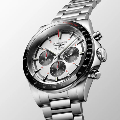Longines Uhr New Conquest 42mm silber Automatik Stahl L3.835.4.72.6