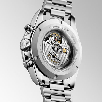 Longines Uhr New Conquest 42mm silber Automatik Stahl L3.835.4.72.6