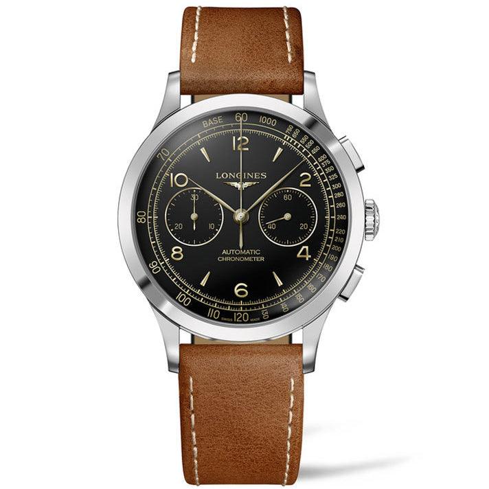 Longines Uhr Record Chronograph 40mm schwarz automatisch Stahl L2.921.4.56.2