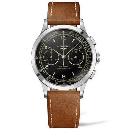 Longines Uhr Record Chronograph 40mm schwarz automatisch Stahl L2.921.4.56.2