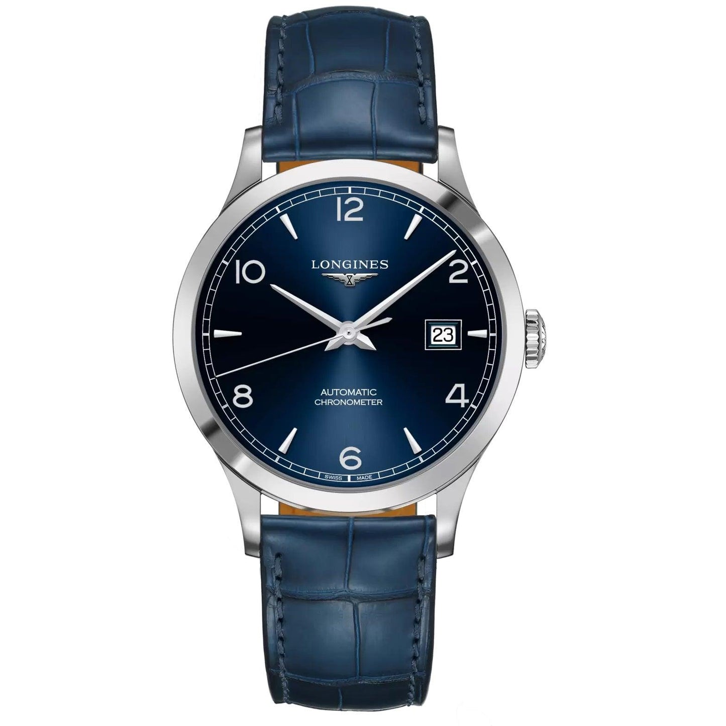 Longines Uhr Record Collection 40mm blau Automatik Stahl L2.821.4.96.4