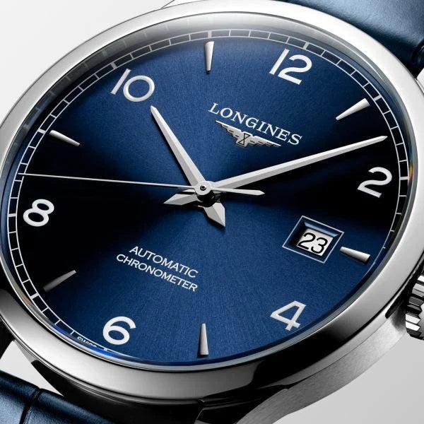 Longines Uhr Record Collection 40mm blau Automatik Stahl L2.821.4.96.4