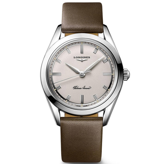 Longines Uhr Silver Arrow 38,5mm silber Automatik Stahl L2.834.4.72.2