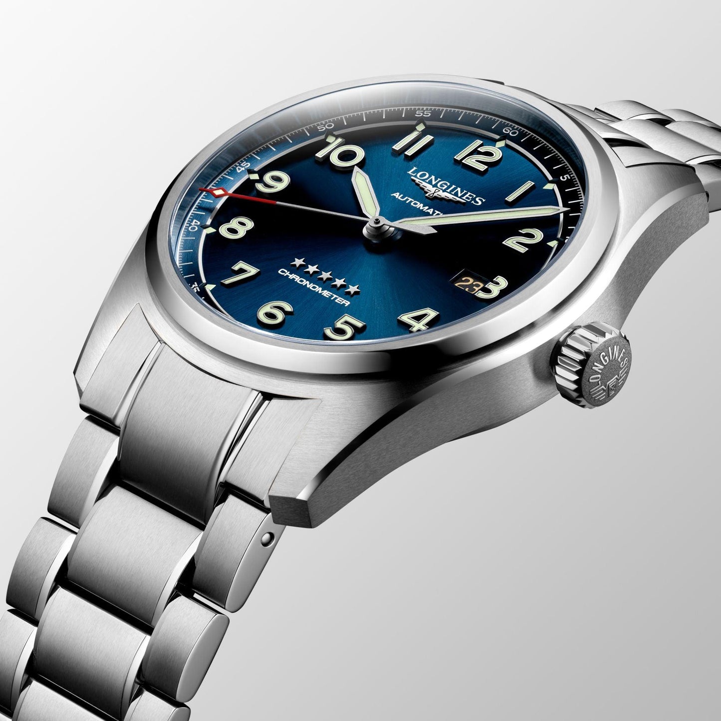 Longines Uhr Spirit 42mm Blau Automatik Stahl L3.811.4.93.6