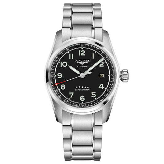 Longines Uhr Spirit 42mm schwarz Automatik Stahl L3.811.4.53.6