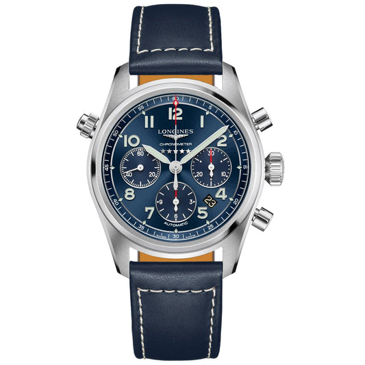 Longines Uhr Spirit Chronograph 42mm blau Automatik Stahl L3.820.4.93.0
