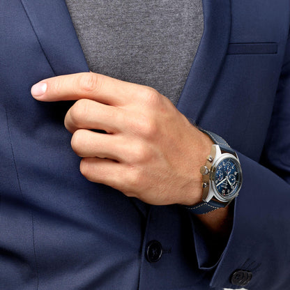 Longines Uhr Spirit Chronograph 42mm blau Automatik Stahl L3.820.4.93.0