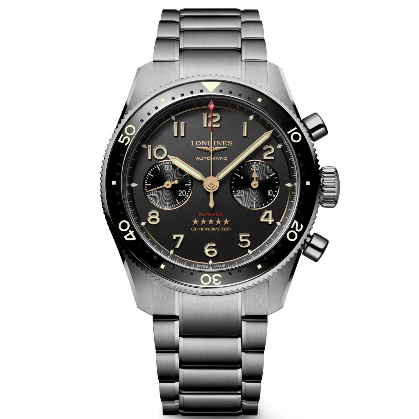 Longines Spirit Flyback Automatikuhr 42mm Anthrazit Titan L3.821.1.53.6