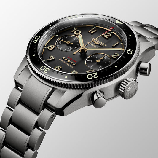 Longines Spirit Flyback Automatikuhr 42mm Anthrazit Titan L3.821.1.53.6