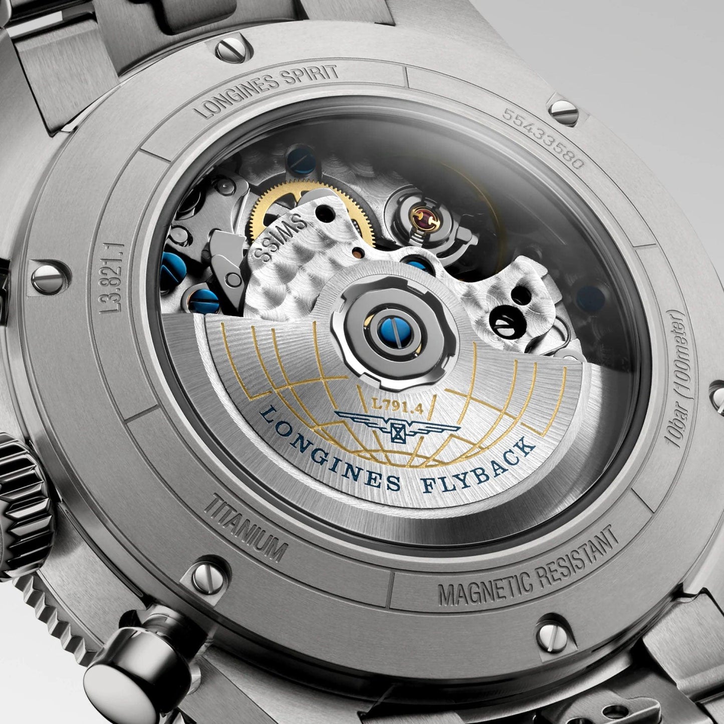 Longines Spirit Flyback Automatikuhr 42mm Anthrazit Titan L3.821.1.53.6