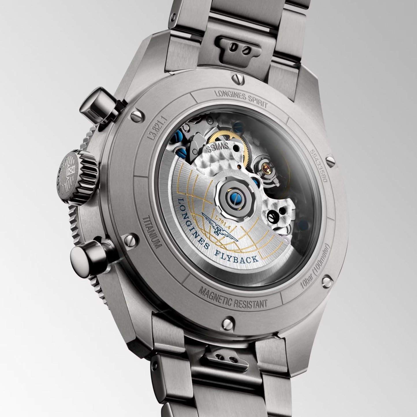 Longines Spirit Flyback Automatikuhr 42mm Anthrazit Titan L3.821.1.53.6