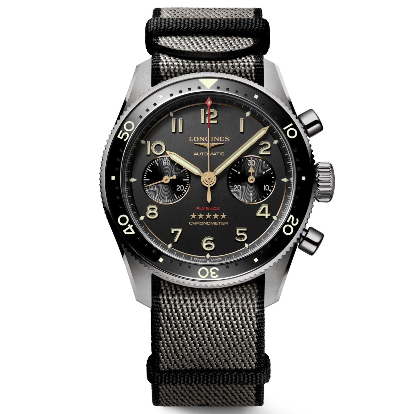 Longines Uhr Spirit Flyback Titan 42mm anthrazit Automatik Titan L3.821.1.53.2
