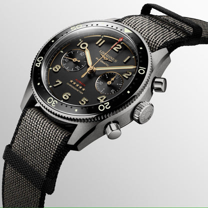 Longines Uhr Spirit Flyback Titan 42mm anthrazit Automatik Titan L3.821.1.53.2