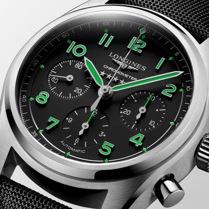 Longines Uhr Spirit Pioneer Edition 42mm schwarz Automatik Titan L3.829.1.53.2