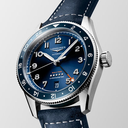 Longines Uhr Spirit Zulu Time 39mm blau Automatik Stahl L3.802.4.93.2