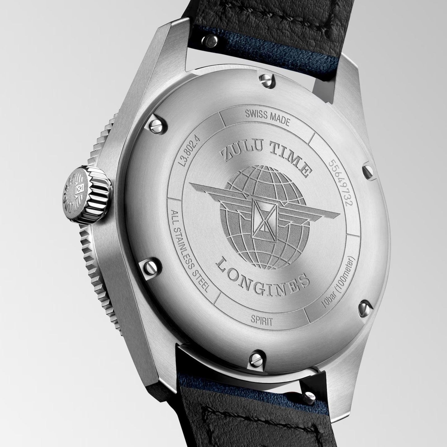 Longines Uhr Spirit Zulu Time 39mm blau Automatik Stahl L3.802.4.93.2