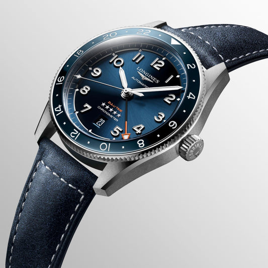 Longines Uhr Spirit Zulu Time 42mm blau automatisch Stahl L3.812.4.93.2