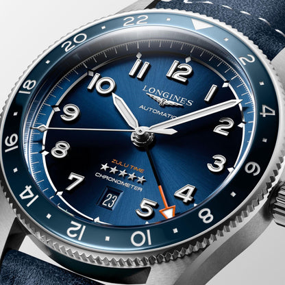 Longines Uhr Spirit Zulu Time 42mm blau automatisch Stahl L3.812.4.93.2