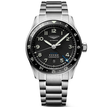 Longines Armbanduhr Spirit Zulu Time 42 mm Schwarz Automatik Stahl L3.812.4.53.6