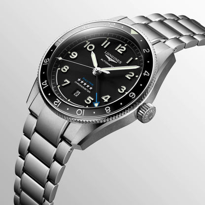 Longines Armbanduhr Spirit Zulu Time 42 mm Schwarz Automatik Stahl L3.812.4.53.6