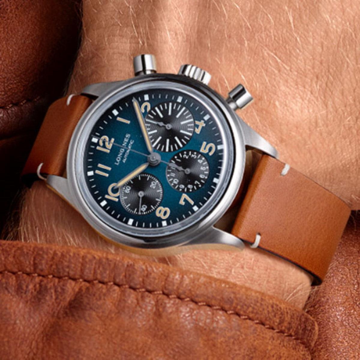 Longines Uhr The Longines Avigation BigEye 41mm Petroleum Automatik-Chronograph Titan L2.816.1.93.2