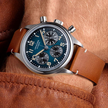 Longines Uhr The Longines Avigation BigEye 41mm Petroleum Automatik-Chronograph Titan L2.816.1.93.2