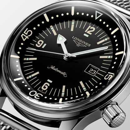 Longines Uhr The Longines Legend Diver Watch 36mm schwarz automatisch Stahl L3.374.4.50.6