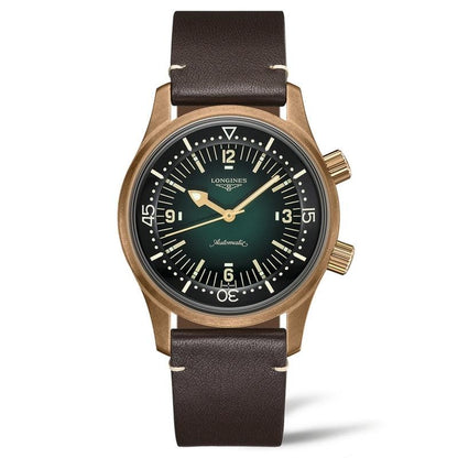 Longines Uhr The Longines Legend Diver 42mm grün Automatik Bronze Titan L3.774.1.50.2