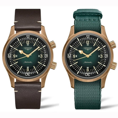 Longines Uhr The Longines Legend Diver 42mm grün Automatik Bronze Titan L3.774.1.50.2