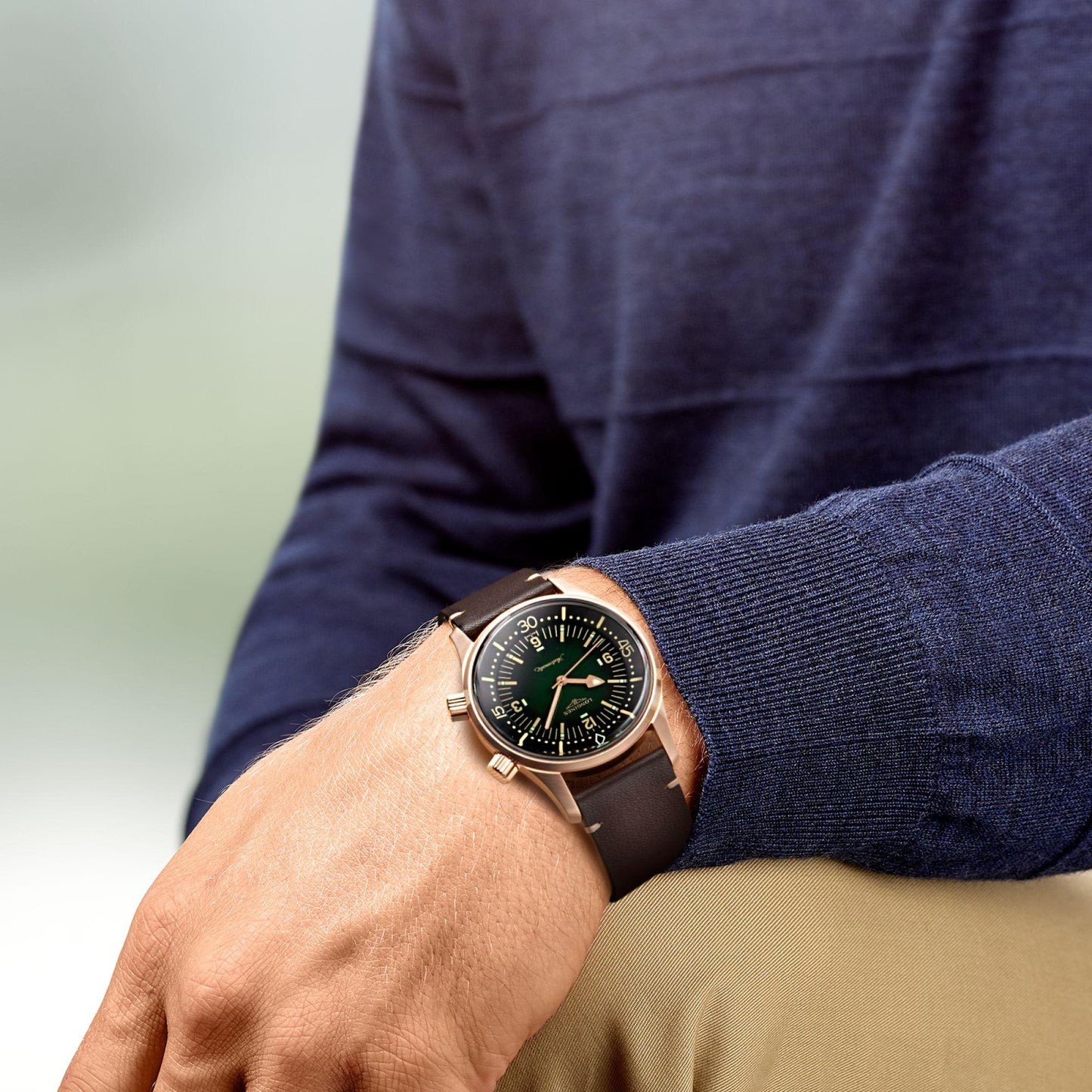 Longines Uhr The Longines Legend Diver 42mm grün Automatik Bronze Titan L3.774.1.50.2