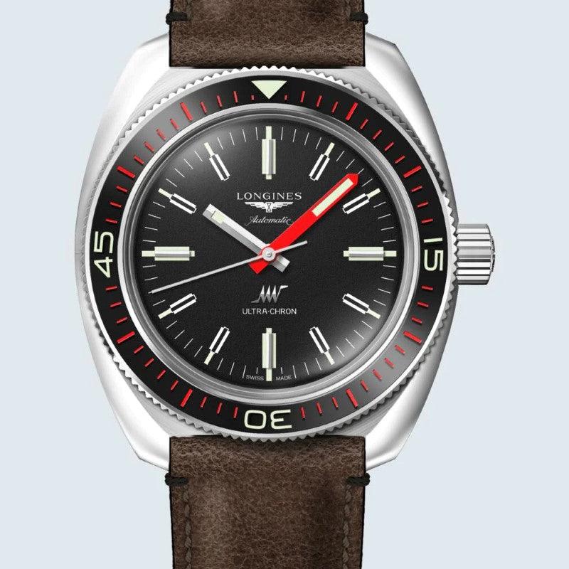 Longines Uhr Ultra-Chron Box Edition 43mm schwarz Automatik Stahl L2.836.4.52.8