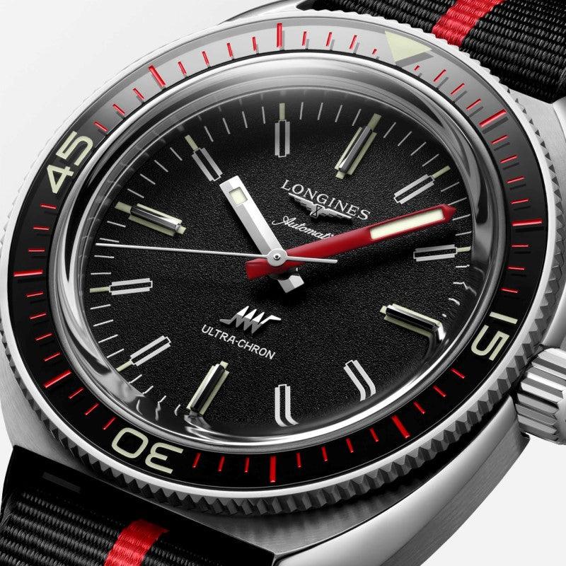 Longines Uhr Ultra-Chron Box Edition 43mm schwarz Automatik Stahl L2.836.4.52.8