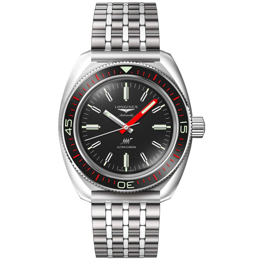 Longines Armbanduhr Ultra-Chron Box Edition 43mm schwarz Automatik Stahl L2.836.4.52.9