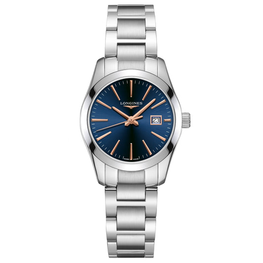 Longines Herrenuhr Conquest Classic blau 29,5mm Stahl Quarz L2.286.4.92.6