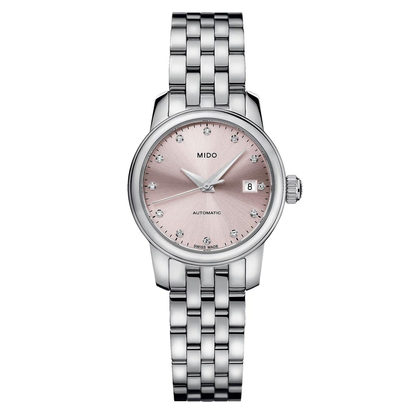 Mido Uhr Baroncelli Lady Twenty Five 25mm rosa Automatik Stahl M039.007.11.336.00